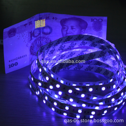 Cuttable 12V 24V 5050 60LEDs/M SMD 365nm 395nm UV LED Blacklight Strip
